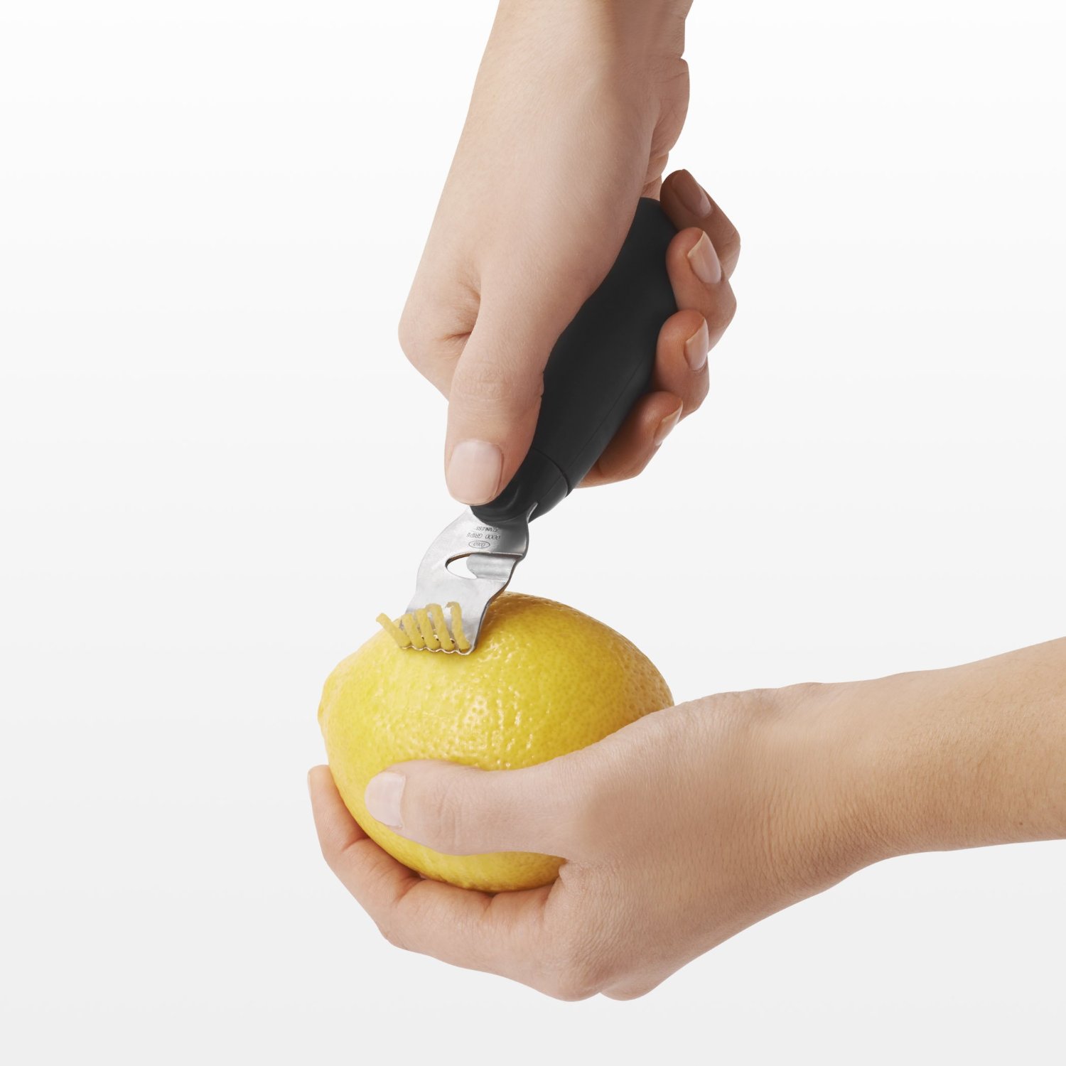 zesting with the OXO Good Grips Lemon Zester with Channel Knife