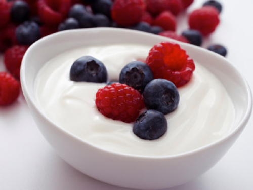 fruit and yogurt, a healthy snack
