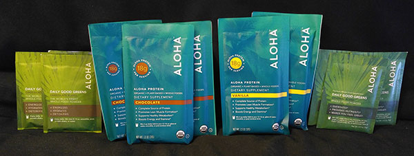 Aloha products, protein powders and greens