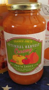 Trader Joe's Autumnal Harvest Creamy Pasta Sauce Made with Pumpkin and Butternut Squash