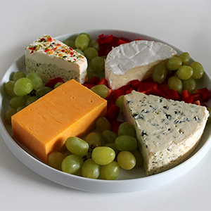 health snack idea - cheese and fruit plate