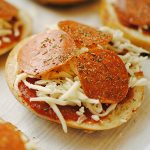 healthy snack idea - pizza bagel