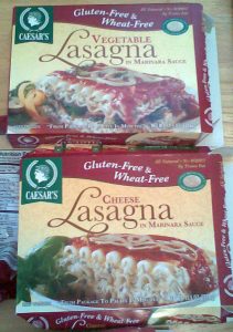 Caesar's frozen vegetable and cheese lasagnas