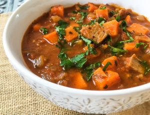 One Pot Savory Pork and Sweet Potato Stew